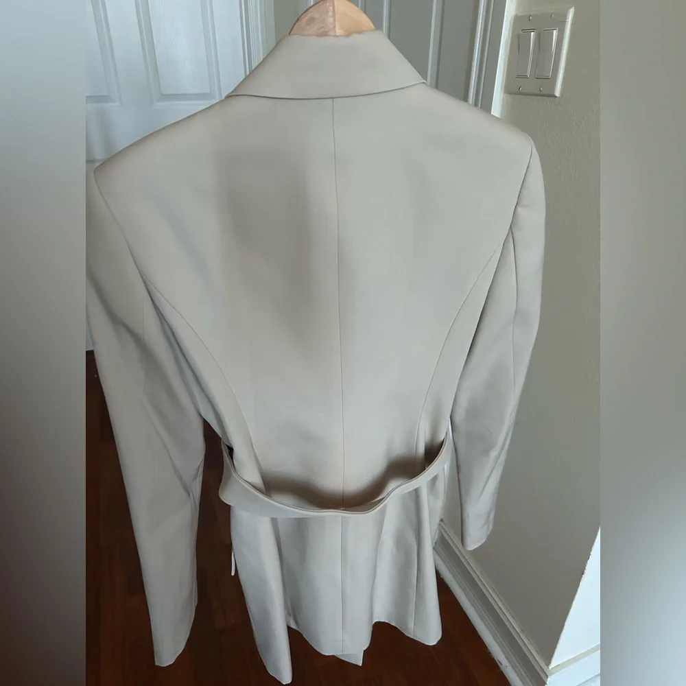 NWOT Alexander Wang Dry Wool Twill Blazer Jacket Dress w/ Logo Belt 4